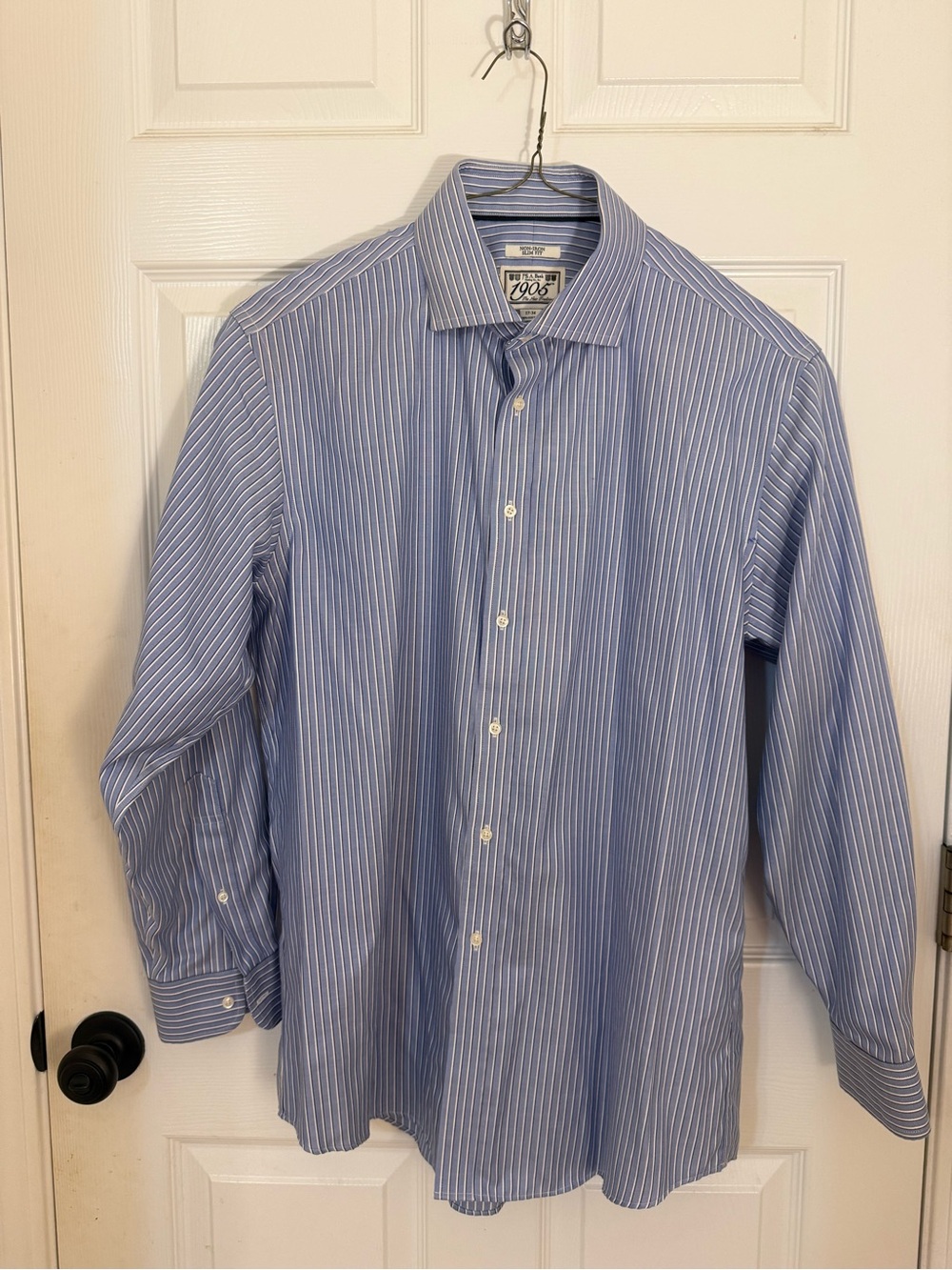 Jos. A. Bank Blue and White Striped Dress Shirt